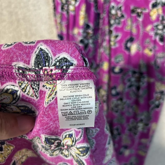 LOFT Purple/pink  Clover Hibiscus Ruffle Midi Halter Dress Sz. 4 Cottage Core - Picture 7 of 11